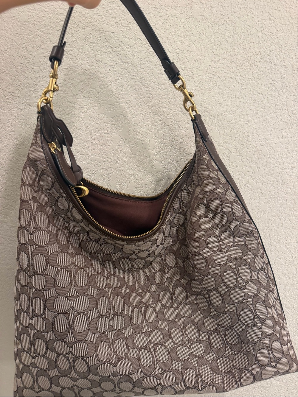 Coach Signature Canvas Hobo Bag - Brown